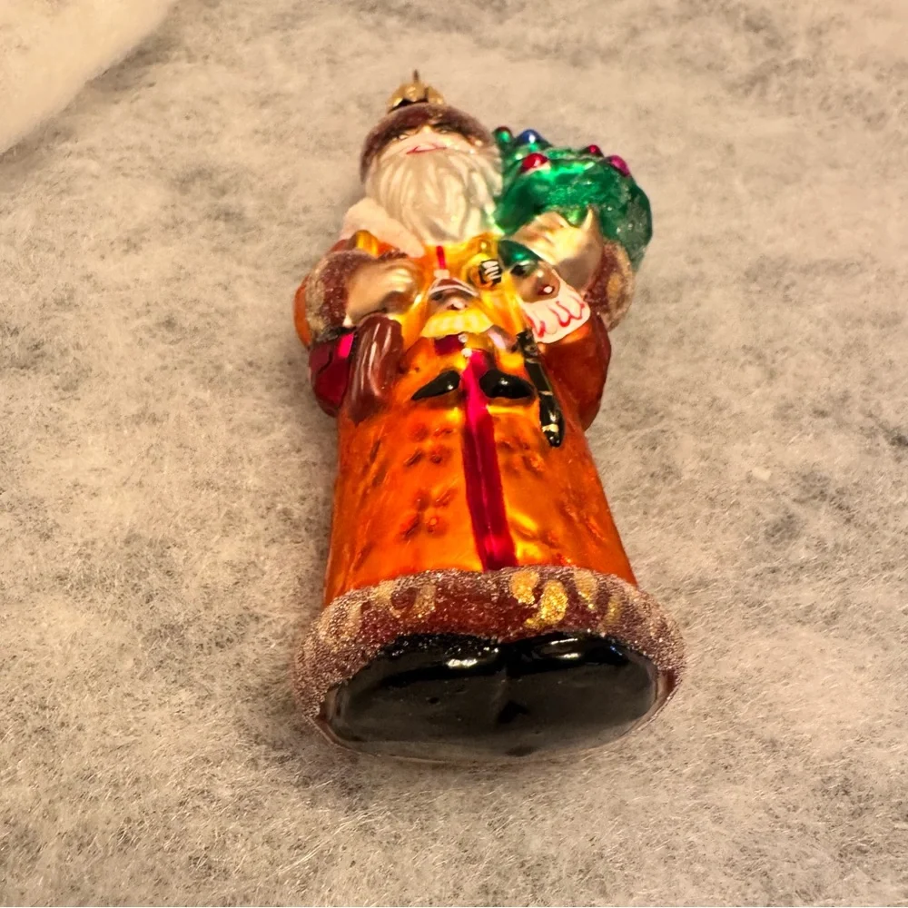 Christopher Radko Gold Balmoral Santa Christmas Ornament Vintage Orange‎ Robe
